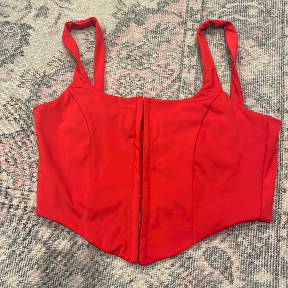 NWOT red corset top